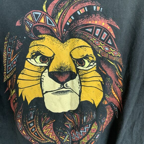 Disney Lion King Mufasa Graphic Print T-Shirt Unisex Short Sleeves Black Medium - Picture 7 of 11